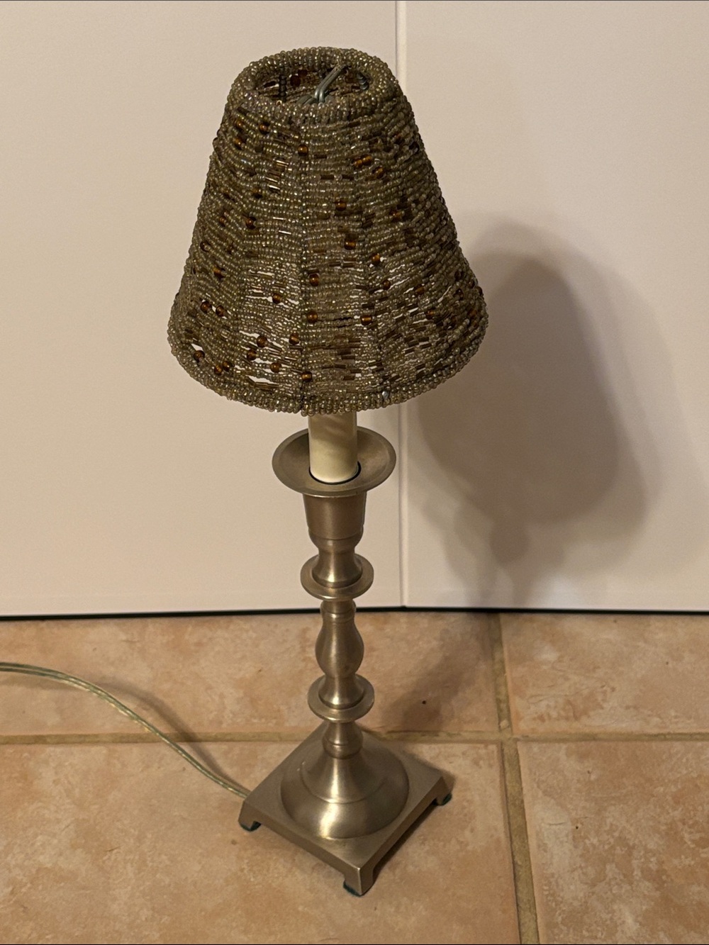 Vintage Beaded Buffet Lamp